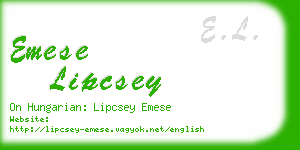 emese lipcsey business card